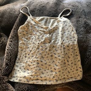 Brandy Melville cami button up with flower design